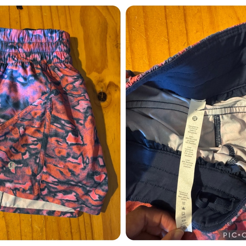 lululemon athletica Pink and Blue Athletic Shorts